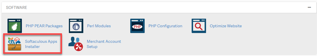 Click Softaculous in cPanel
